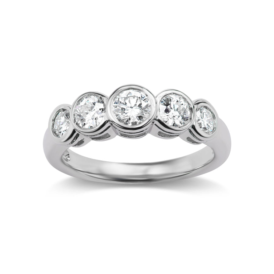 One Carat Diamond Anniversary Ring with Five Gorgeous Stones