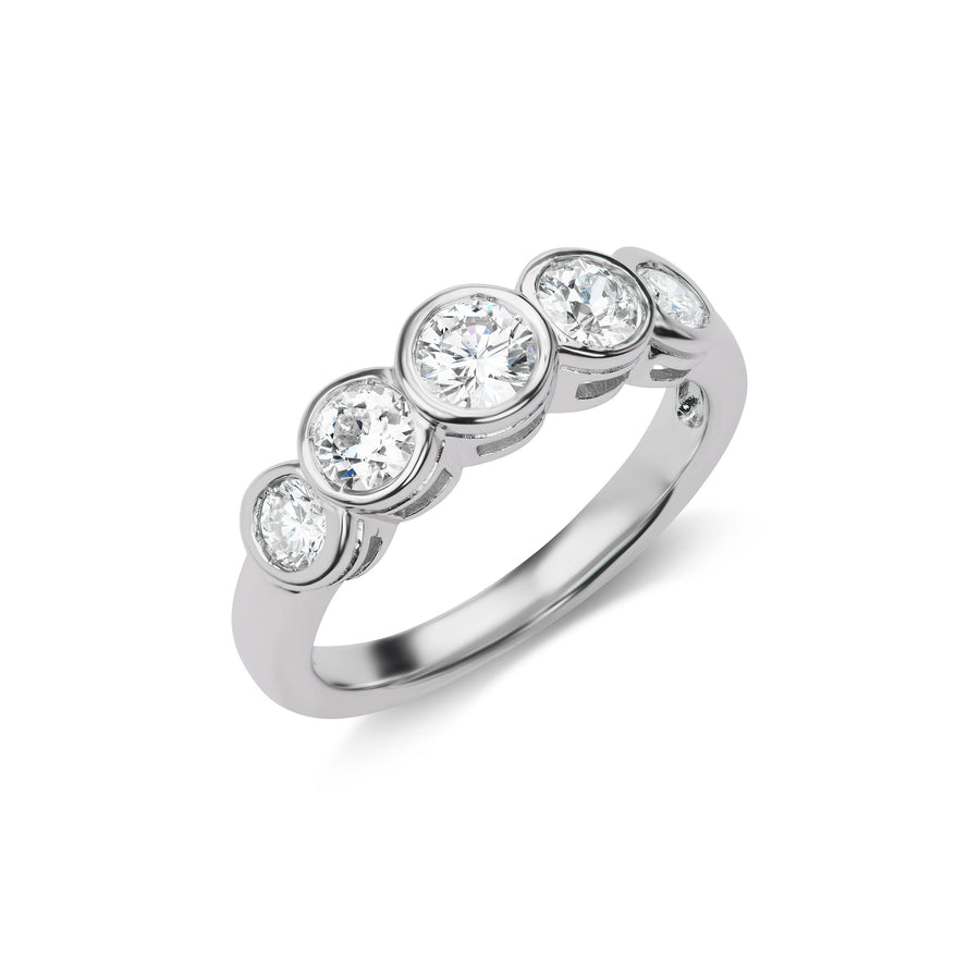 One Carat Diamond Anniversary Ring with Five Gorgeous Stones